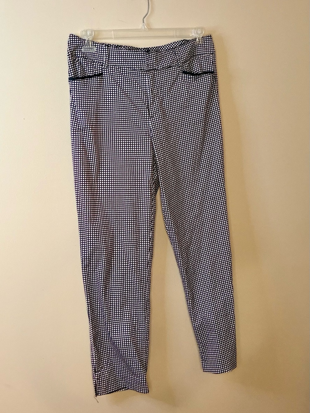 New York & Company Black and White Micro-Check Straight Leg Pants